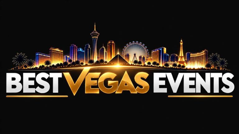 Best Vegas Events light logo with Las Vegas skyline