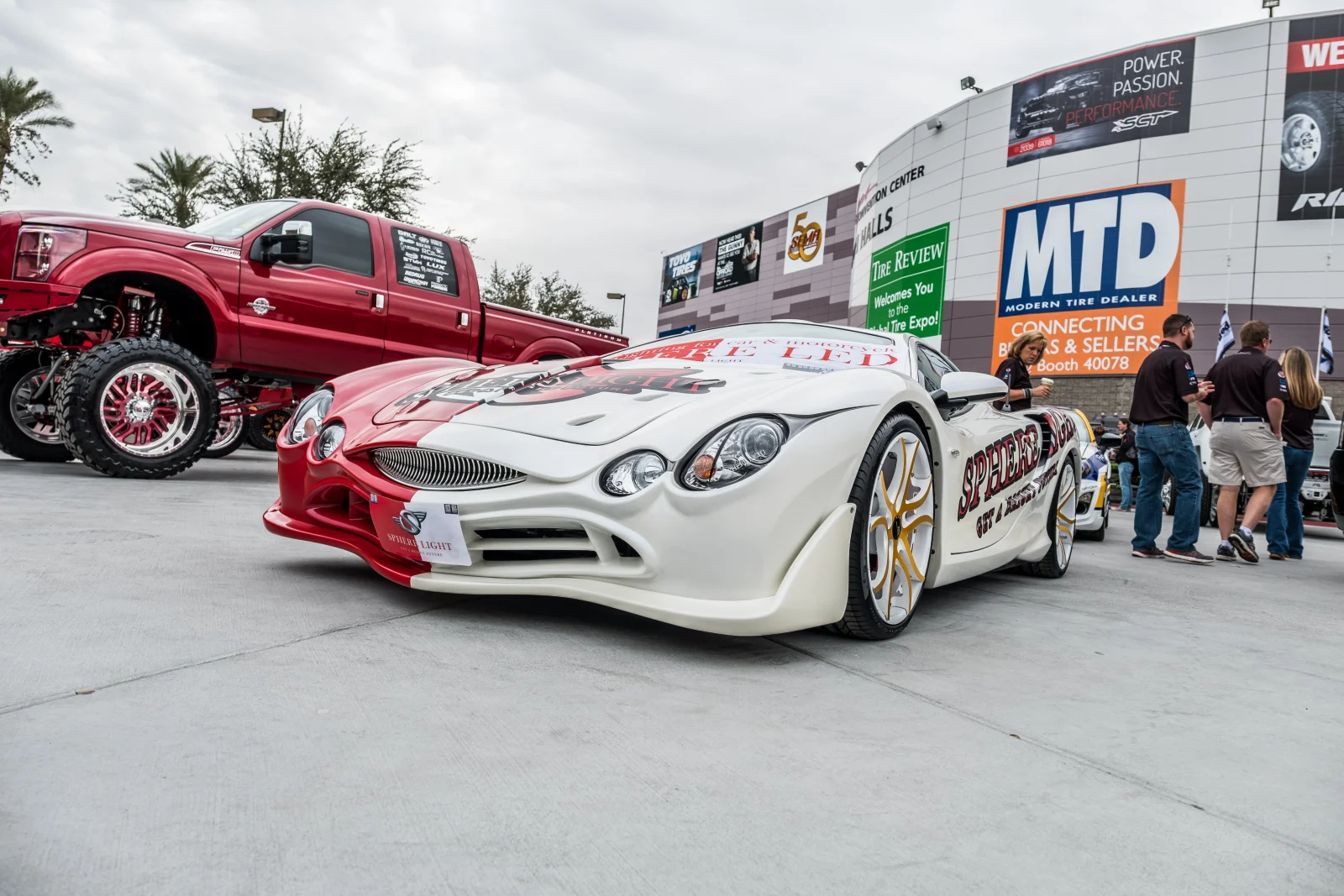 Mitsuoka Orochi on display outside the Las Vegas Convention Center at SEMA 2016